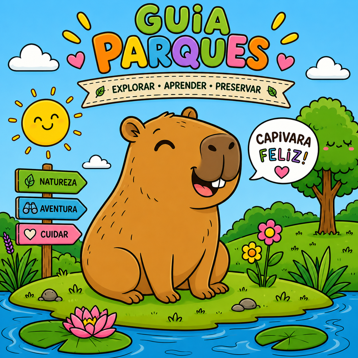 Capivara Feliz Colorida